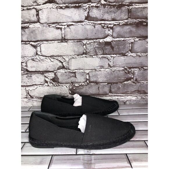 Banana Republic Black Canvas Fabric Slip On Espadrilles Loafers Shoes Women Sz 8 - Picture 4 of 16